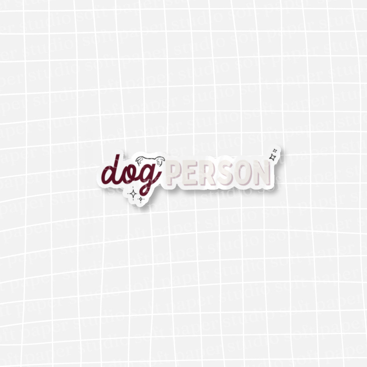 Waterproof VINYL DIECUT STICKER - Dog Person (Burgundy/Pink Version)