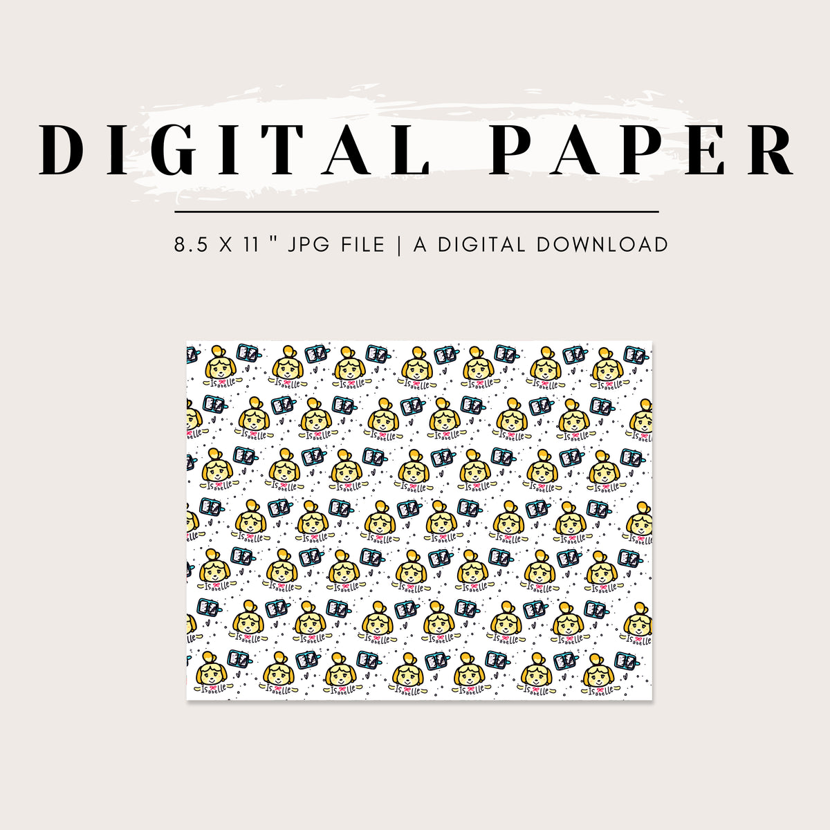 Digital Paper - ACNH Isabelle & Her Planner