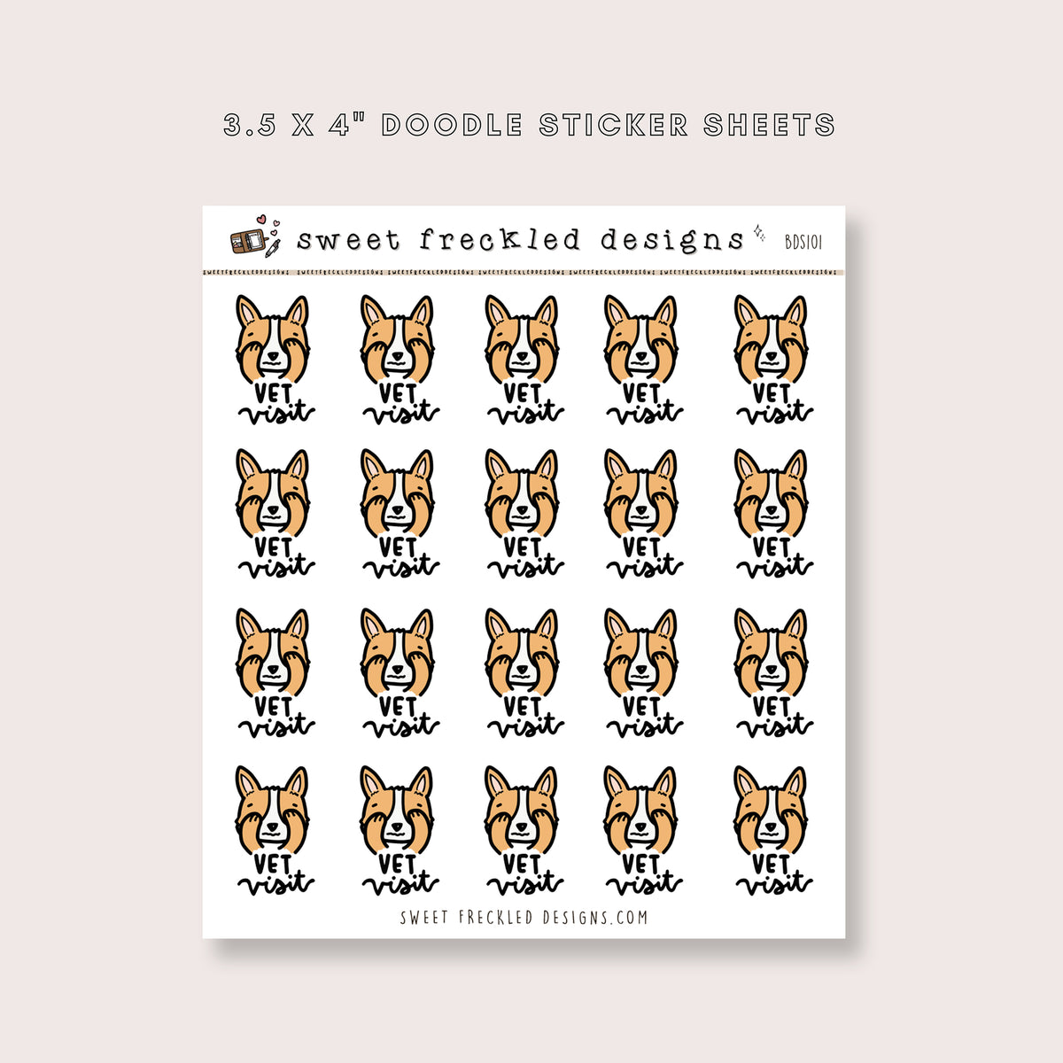 Dog Corgi Vet Visit Stickers