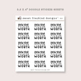 Know Your Worth Stickers