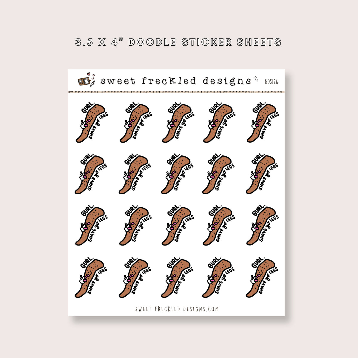 Shave (or Wax) Legs Stickers (3 Skin Tones Available)