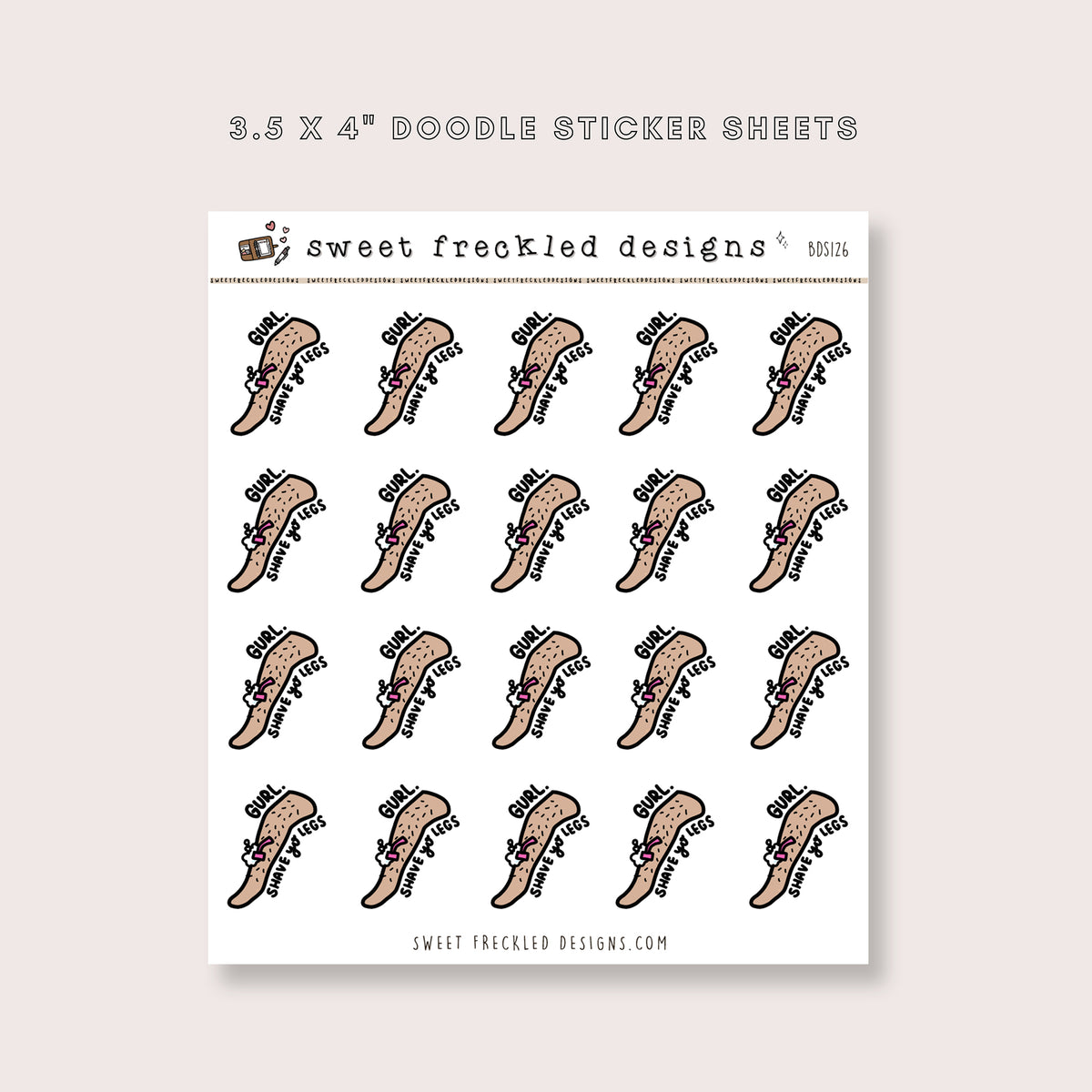 Shave (or Wax) Legs Stickers (3 Skin Tones Available)