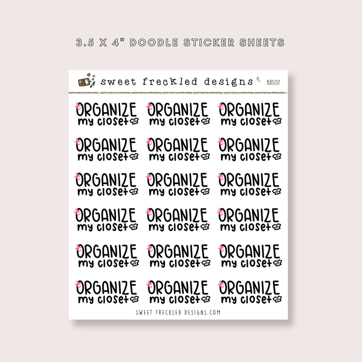 Organize My Closet Stickers