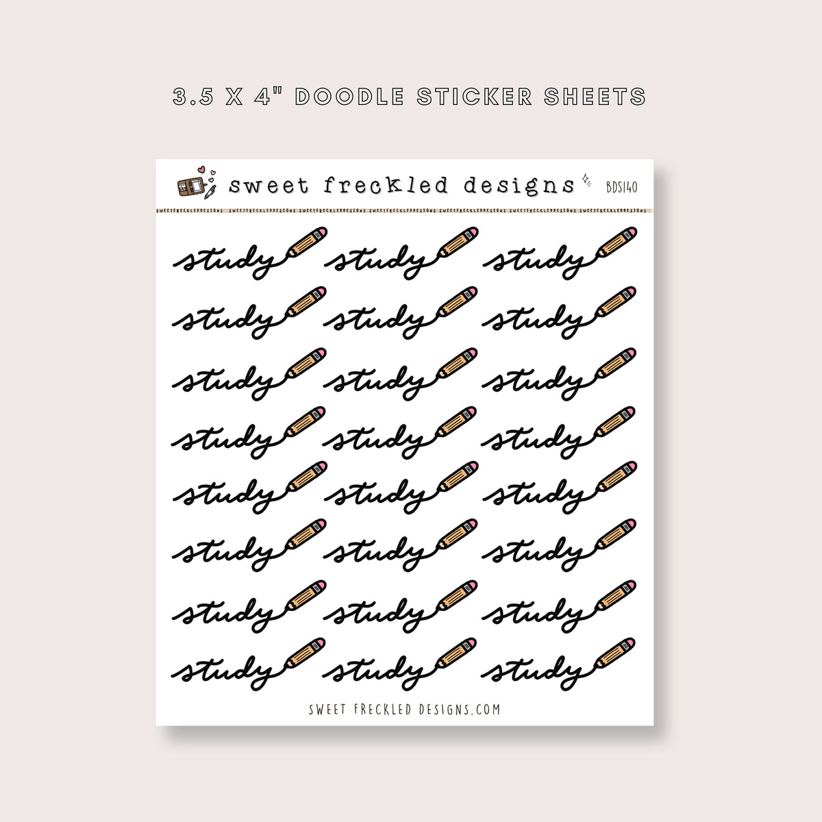 Study Handwritten Pencil Stickers