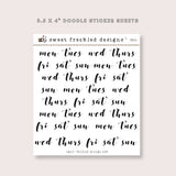 Days of the Week Script Stickers