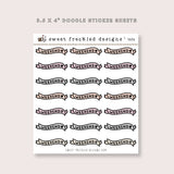 Weekend Banner Doodle Stickers (3 Colors Available)