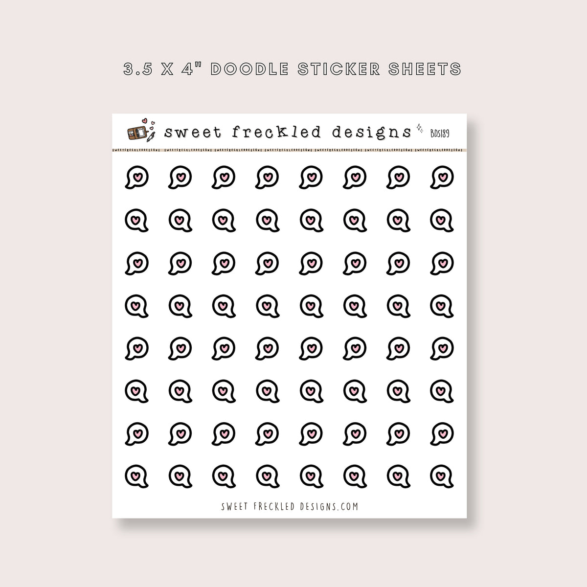 Tiny Mini Heart Bubble Stickers