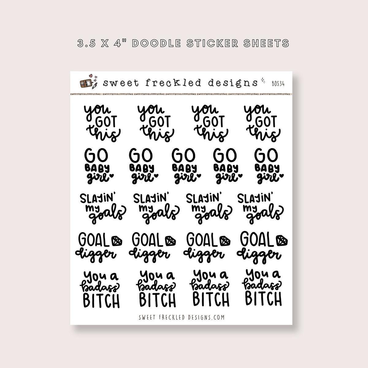 Get It Girl Positive Motivational Sayings Stickers
