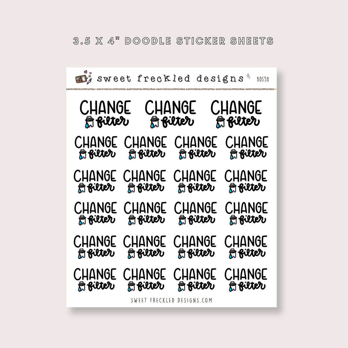 Change Water Filter Stickers