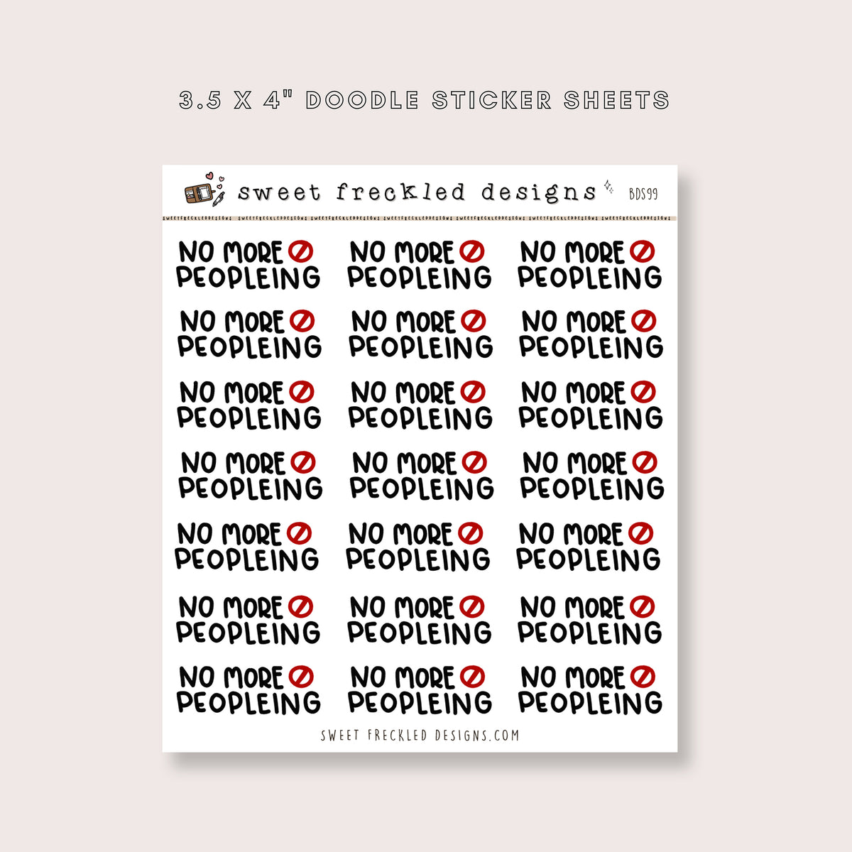 No More Peopling Stickers