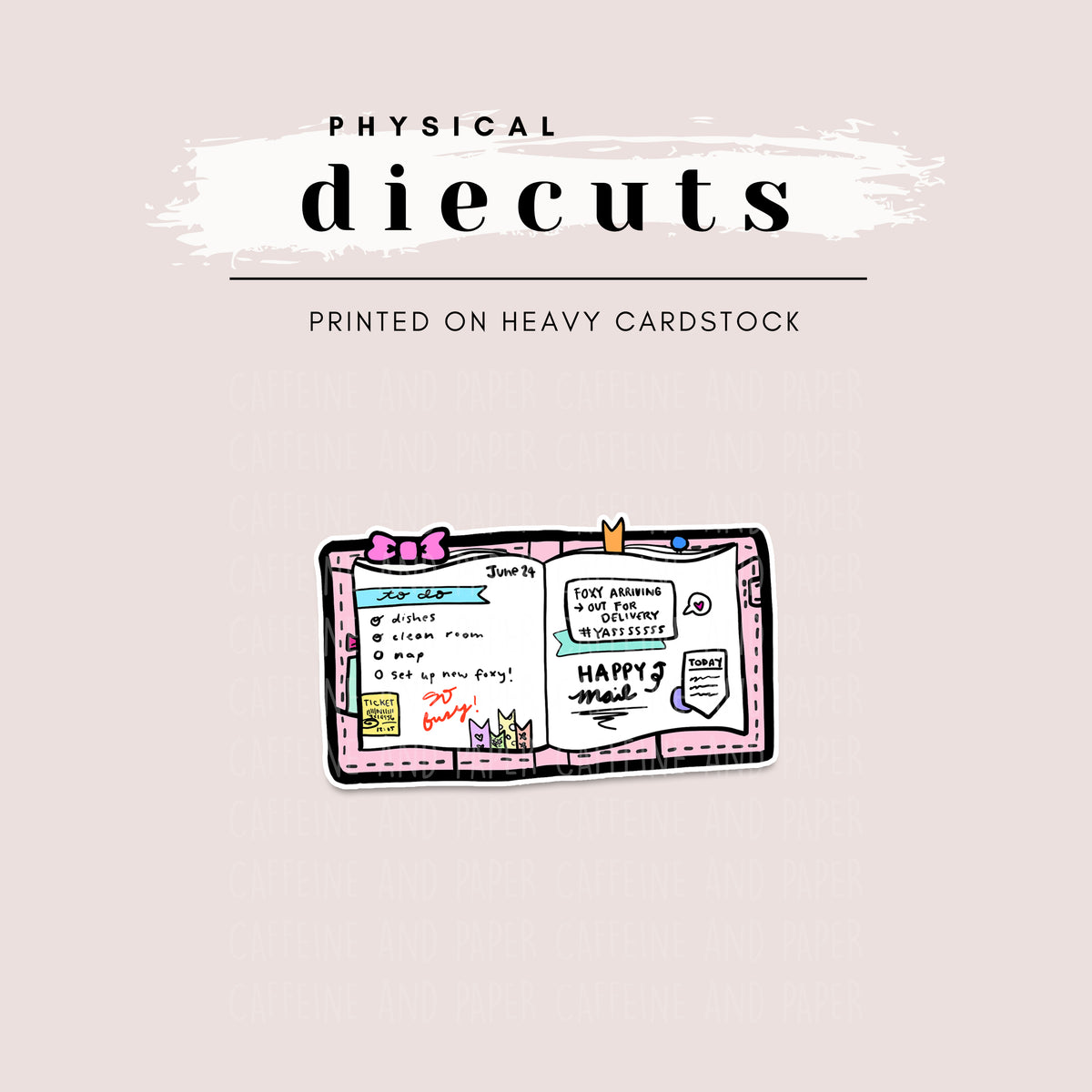Diecut -  Pink Travelers Notebook Planning TN