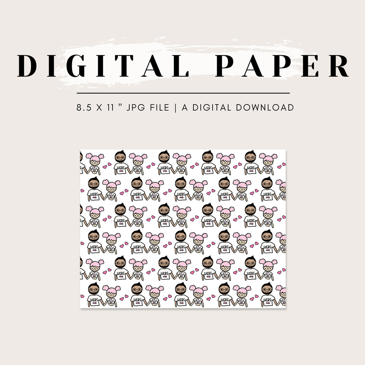 Digital Paper - Lola and Bae Love
