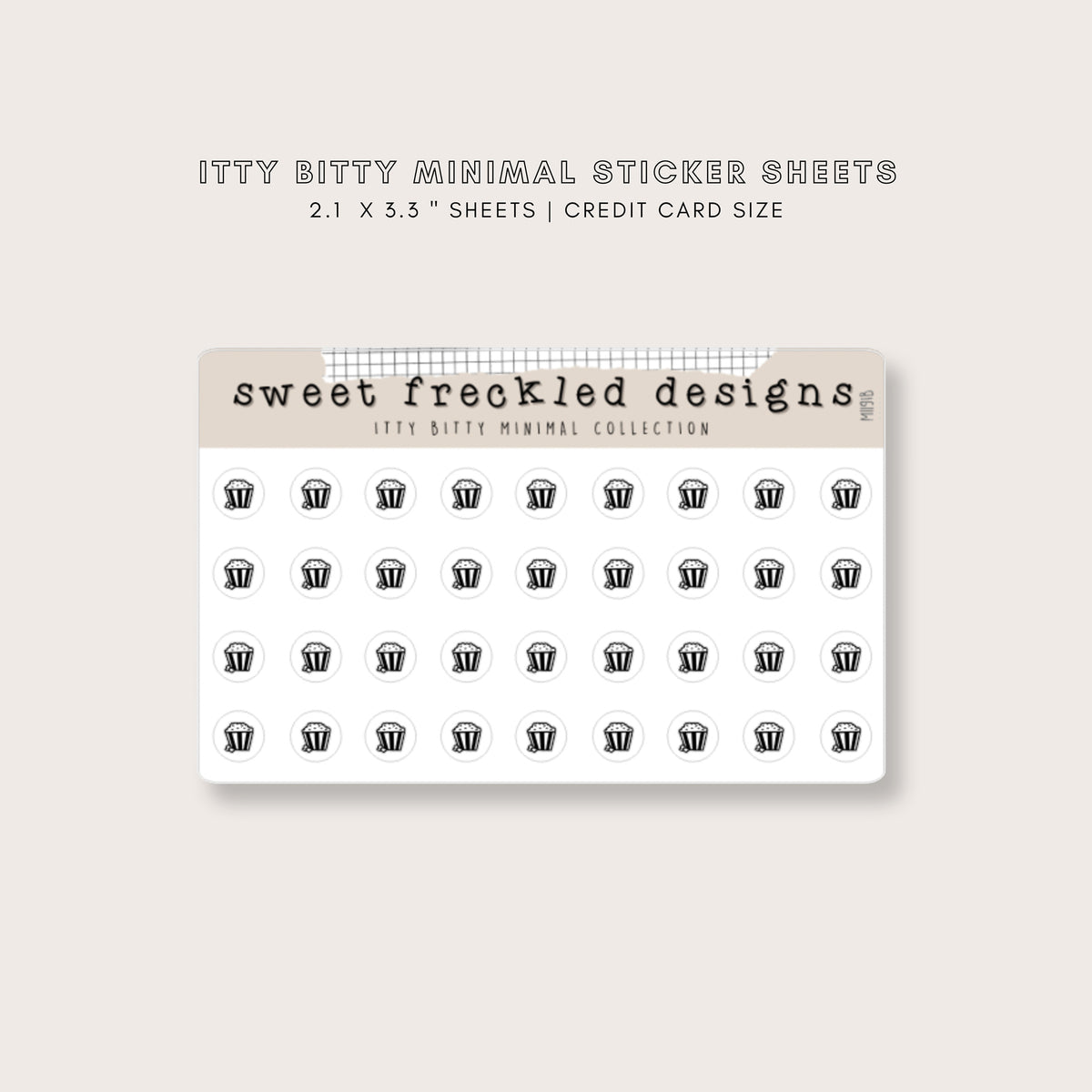 ITTY BITTY Popcorn Movies Stickers