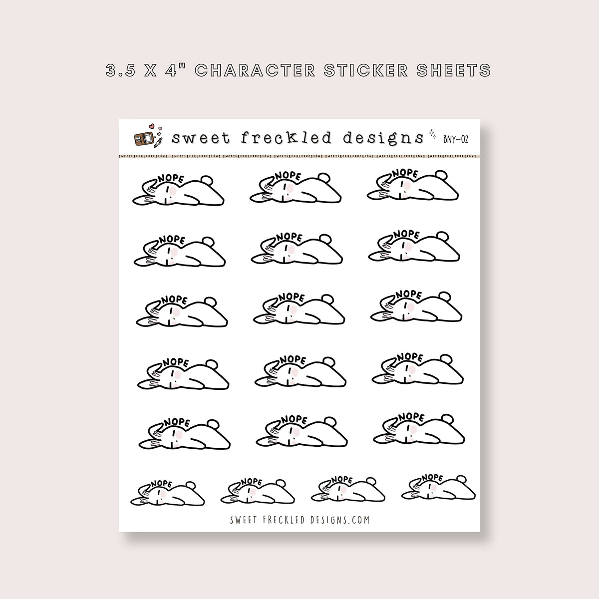 Latte the Bunny Nope Stickers