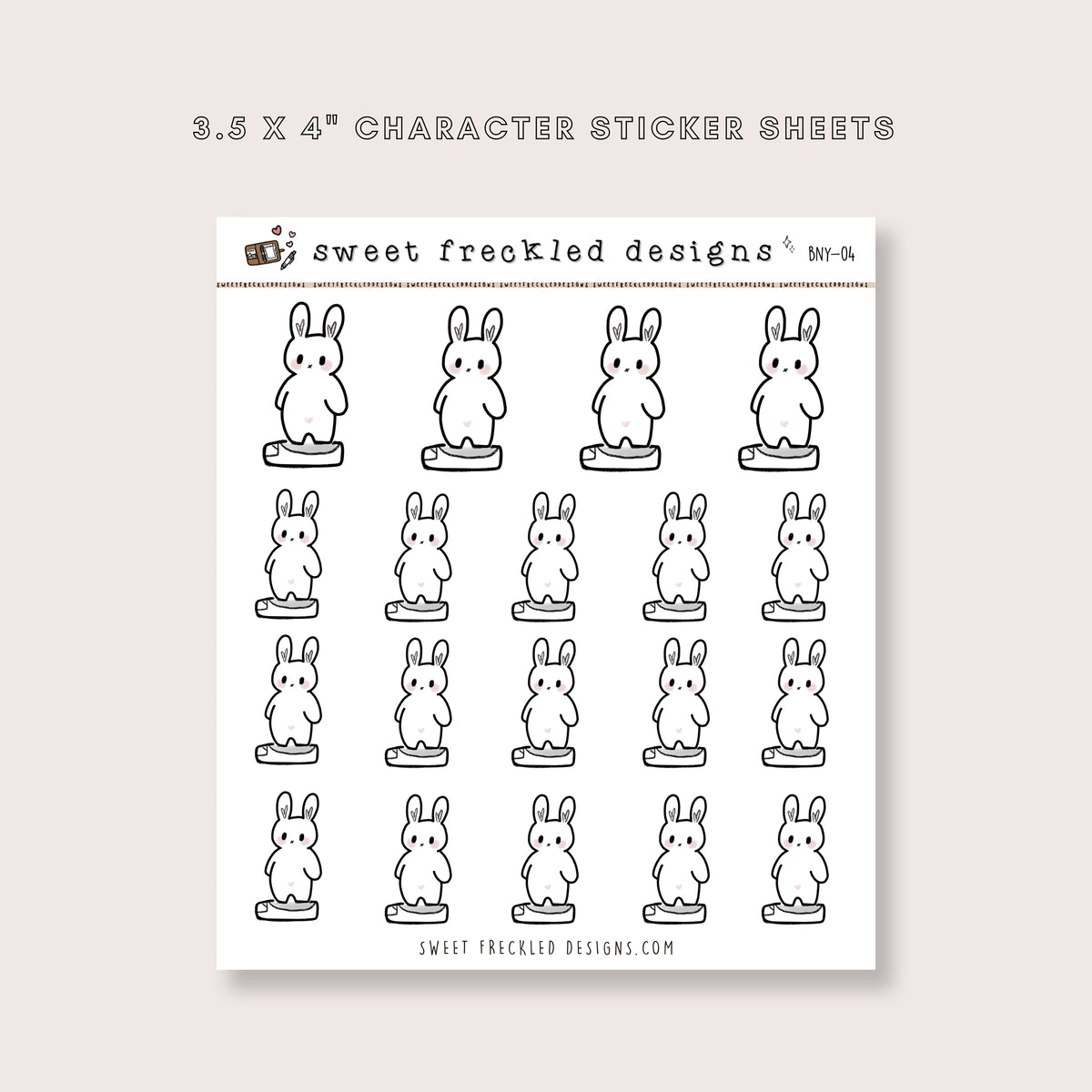 Latte the Bunny Stepping on the Weight Scale Stickers