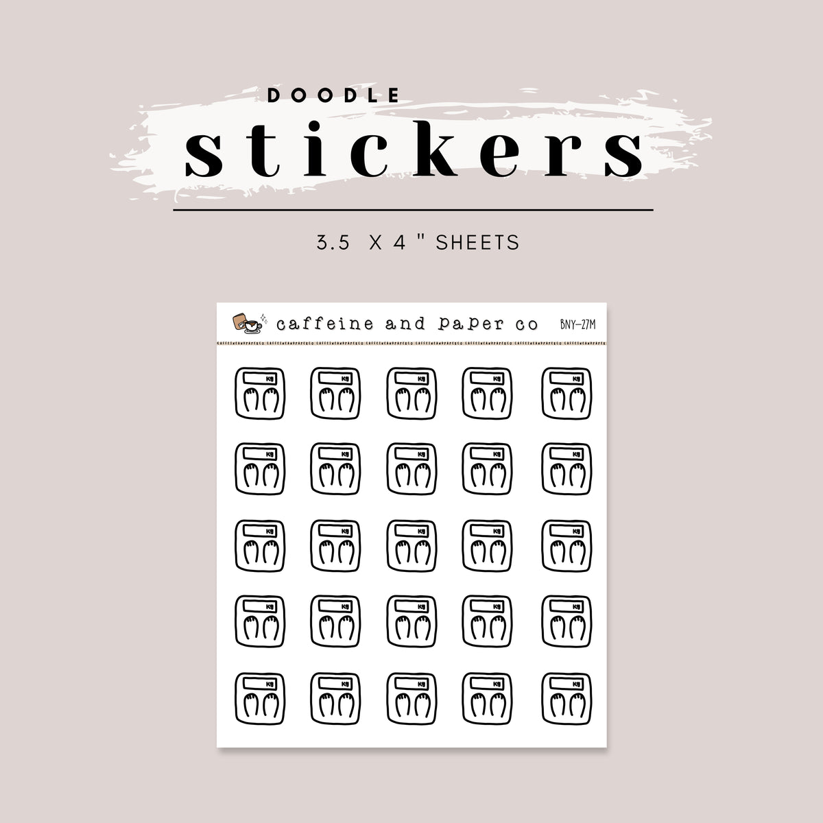 Latte the Bunny Record Your Weight Scale Stickers (lbs and kg Version)