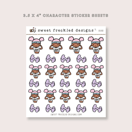 Lola Workout Weights Stickers