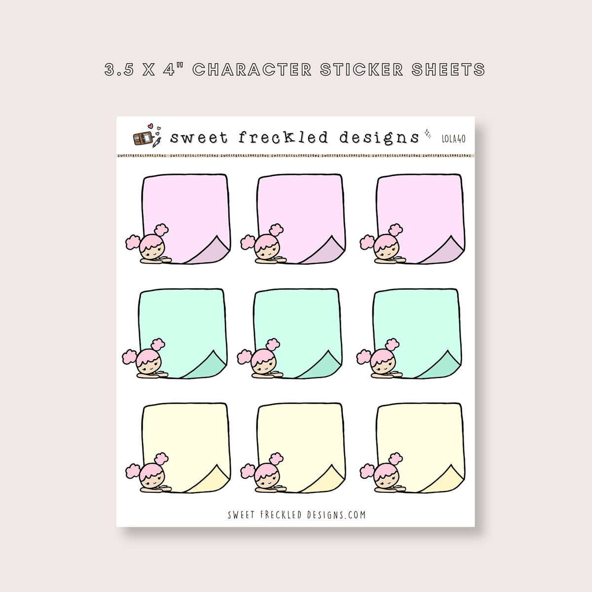 Lola Pastel Sticky Notes Stickers