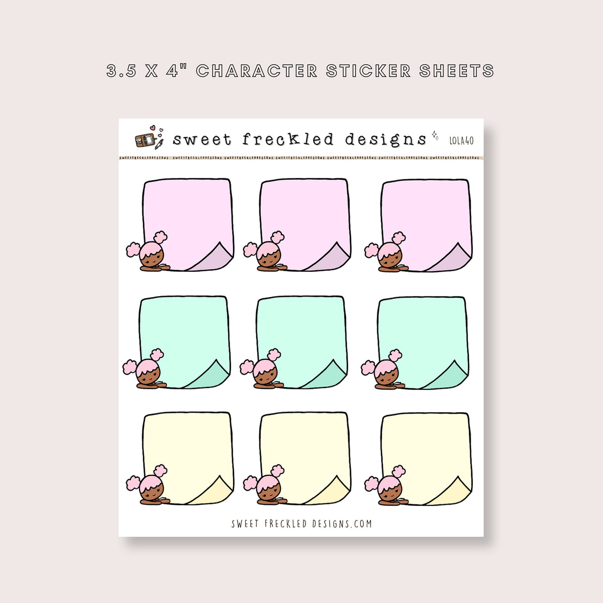 Lola Pastel Sticky Notes Stickers