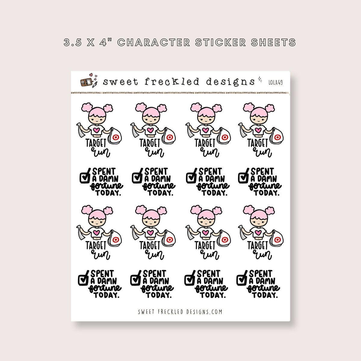 Lola Target Run Stickers