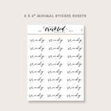 Minimalistic Script "Study" Stickers