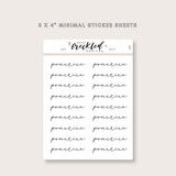 Minimalistic Script "Practice" Stickers