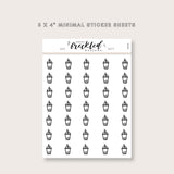 Minimalistic Mini Boba Bubble Tea Stickers
