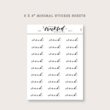 Minimalistic Script "Work" Stickers