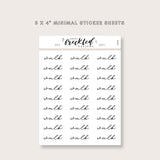 Minimalistic Script "Walk" Stickers