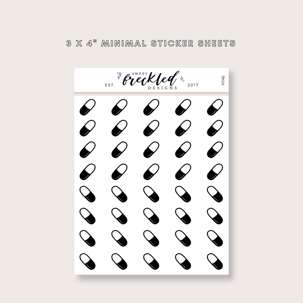 Minimalistic Mini Pills Stickers