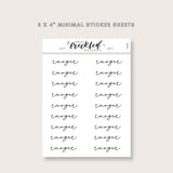 Minimalistic Script "Target" Stickers