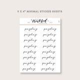 Minimalistic Script "Payday" Stickers