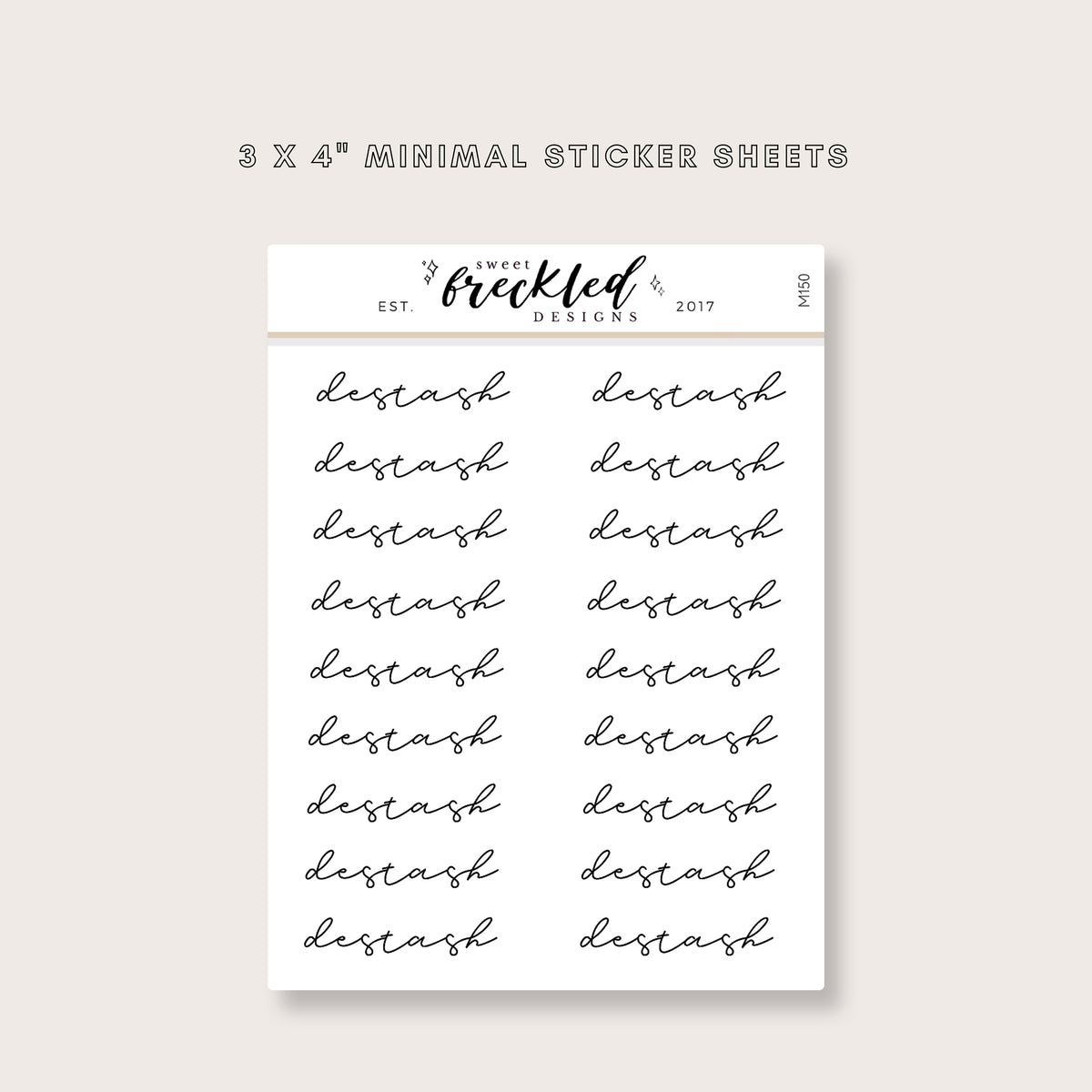 Minimalistic Script "Destash" Stickers