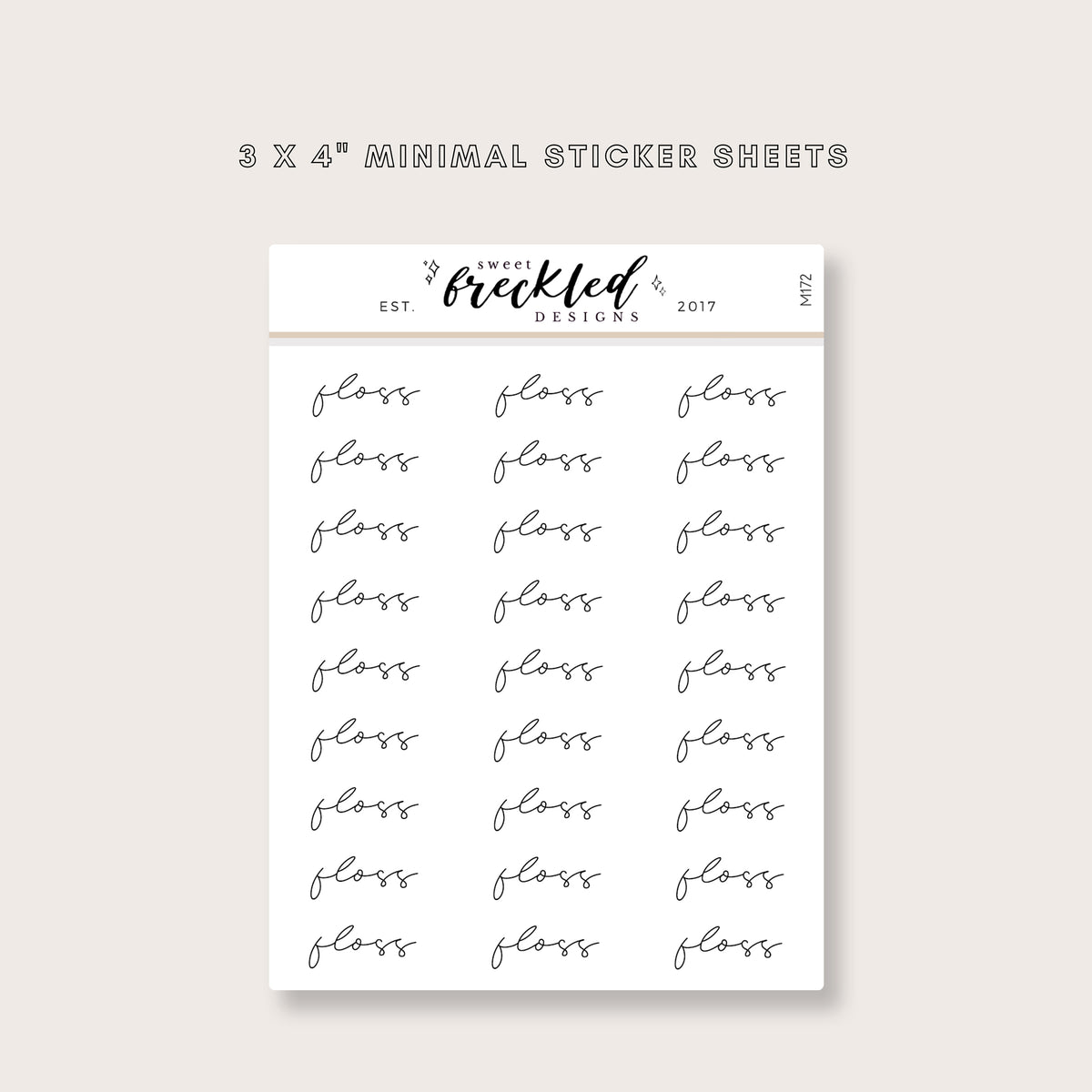 Minimalistic Script "Floss" Stickers
