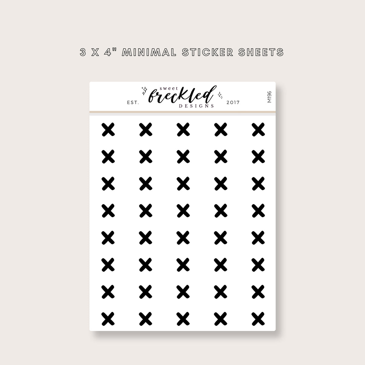 Minimalistic Mini X Stickers