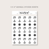 Minimalistic Mini Boating Sail Anchor Stickers