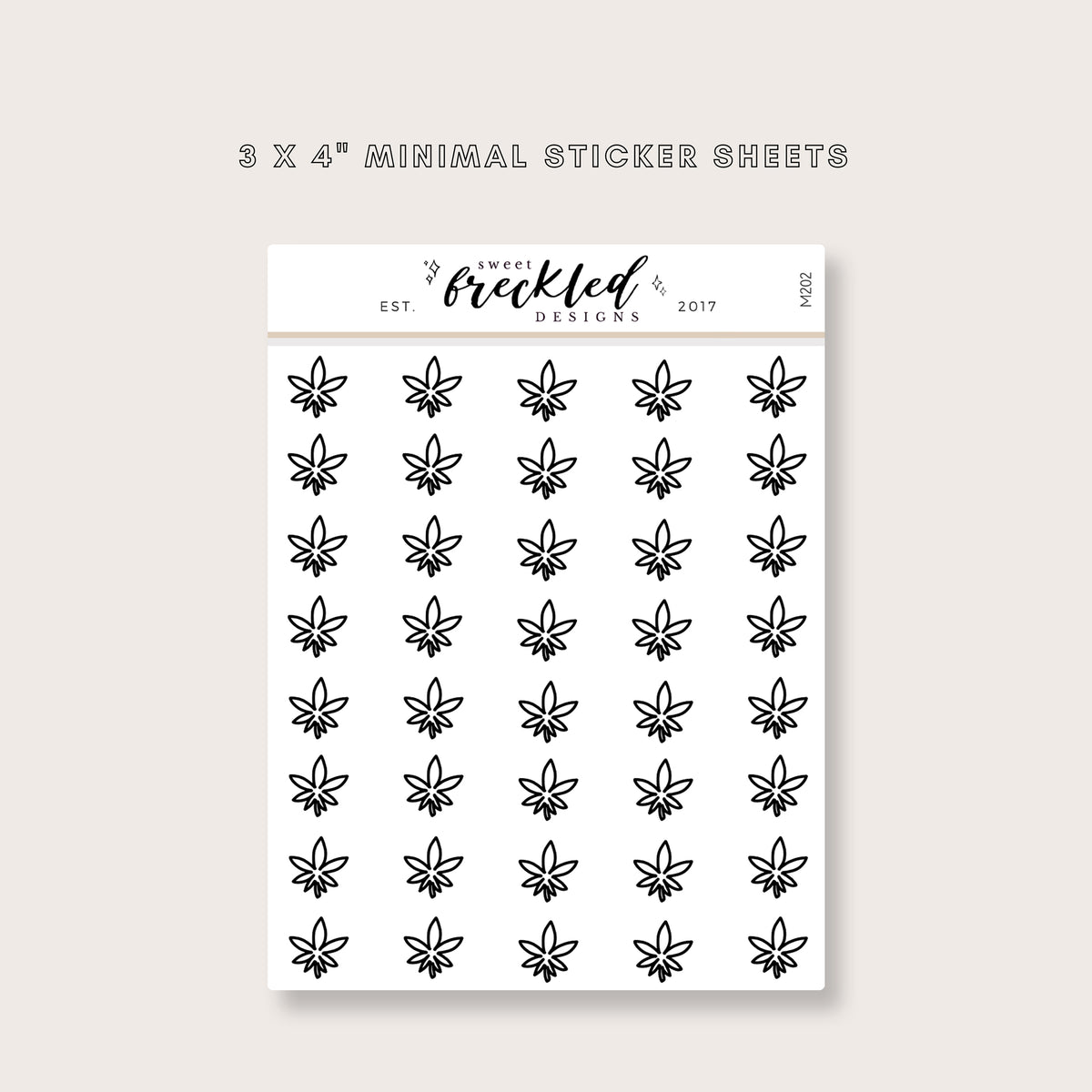 Minimalistic Mini Cannabis Leaf Smoke Stickers