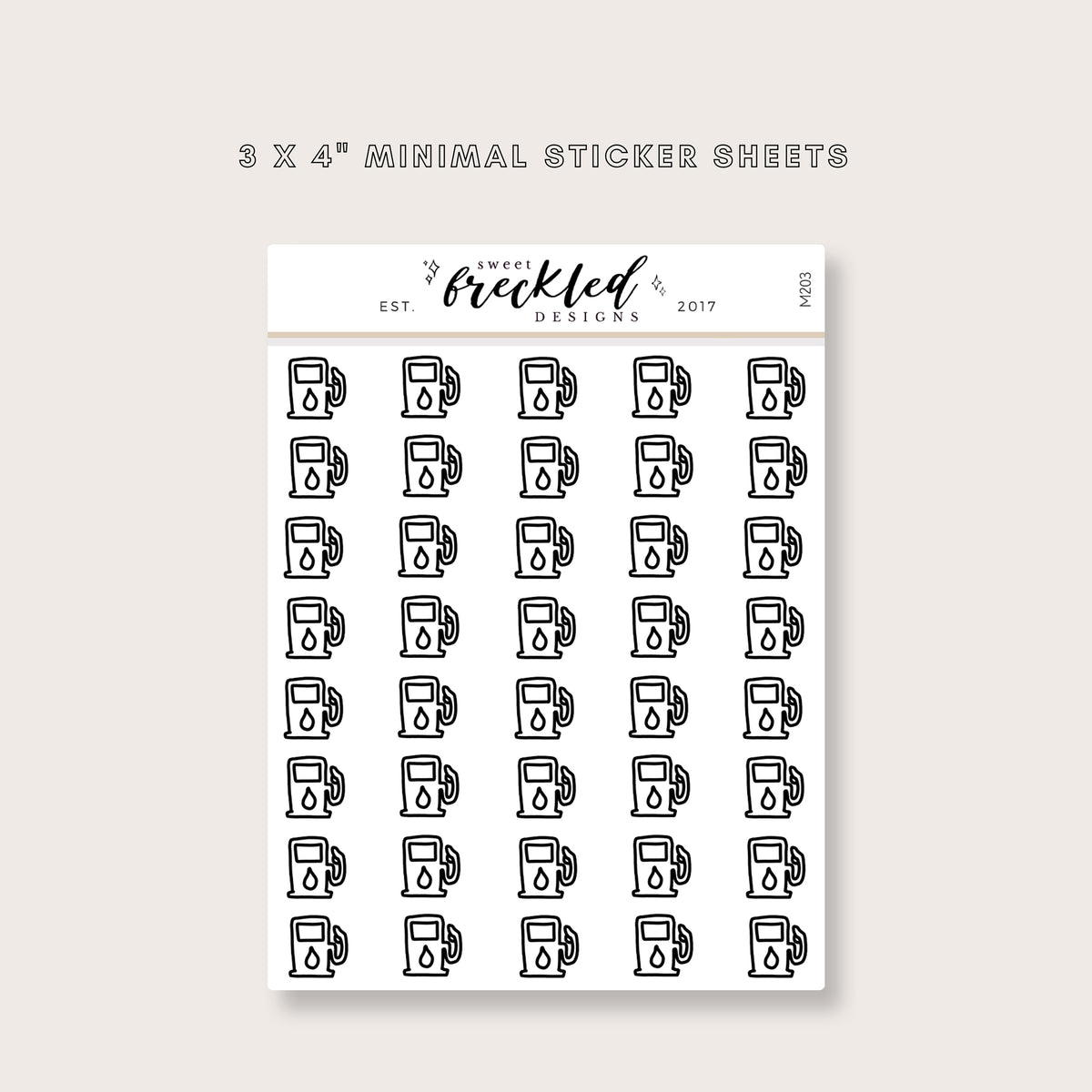Minimalistic Mini Gas Pump Stickers