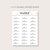 Minimalistic Script "Plan" Stickers