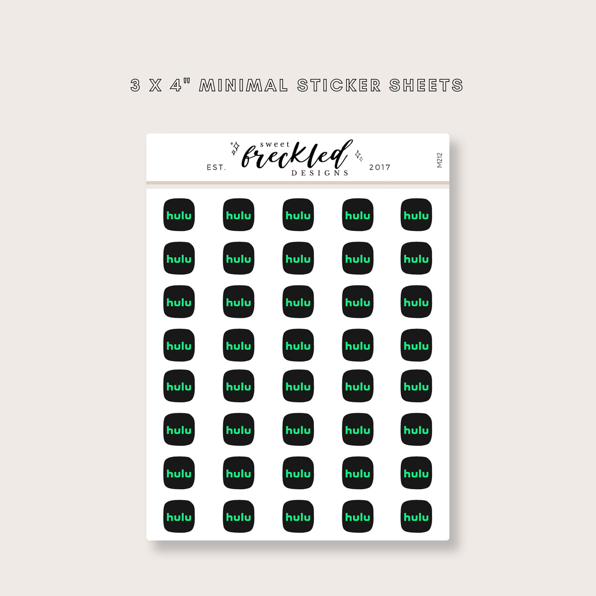 Minimalistic Mini Hulu Stickers