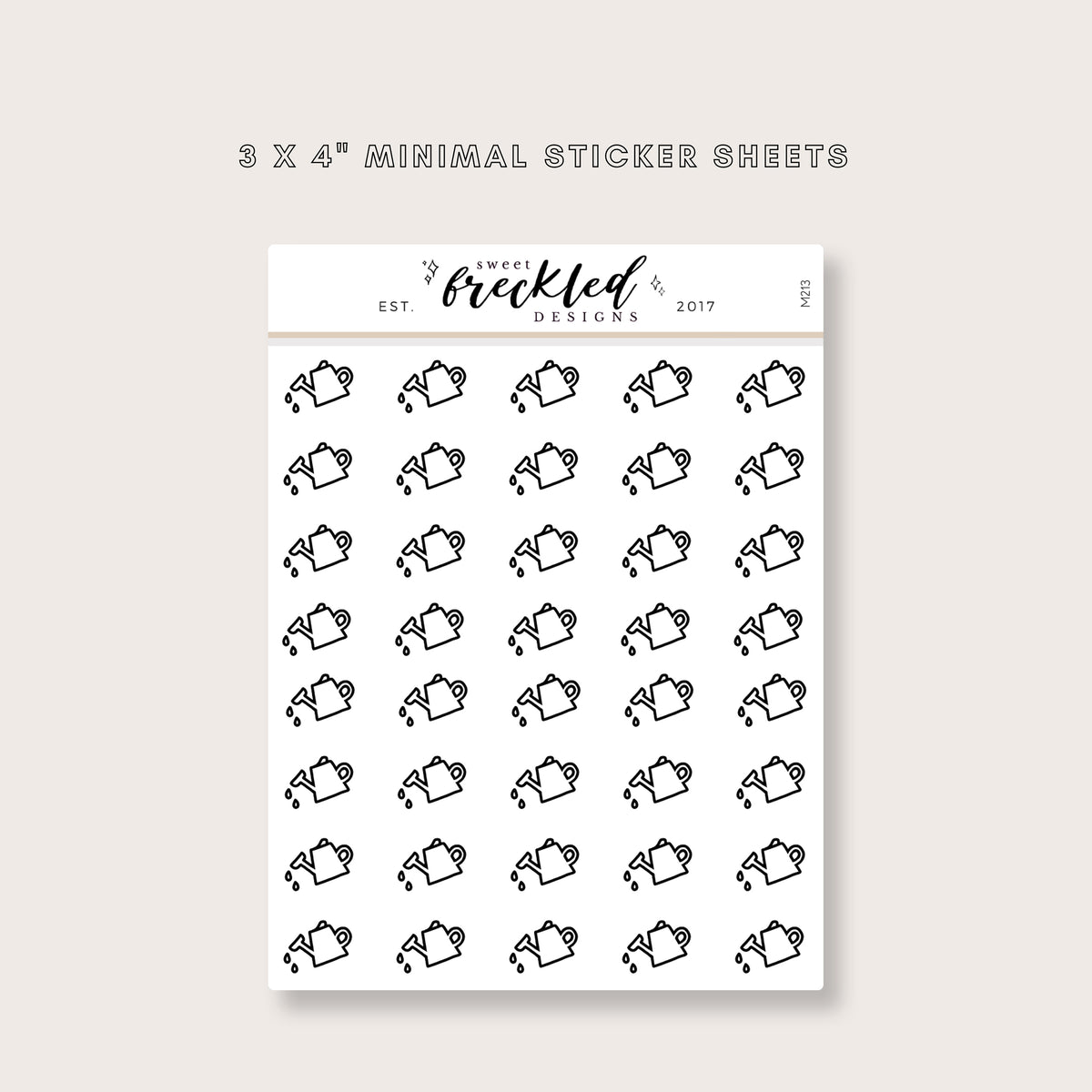 Minimalistic Mini Water Plants Watering Can Stickers