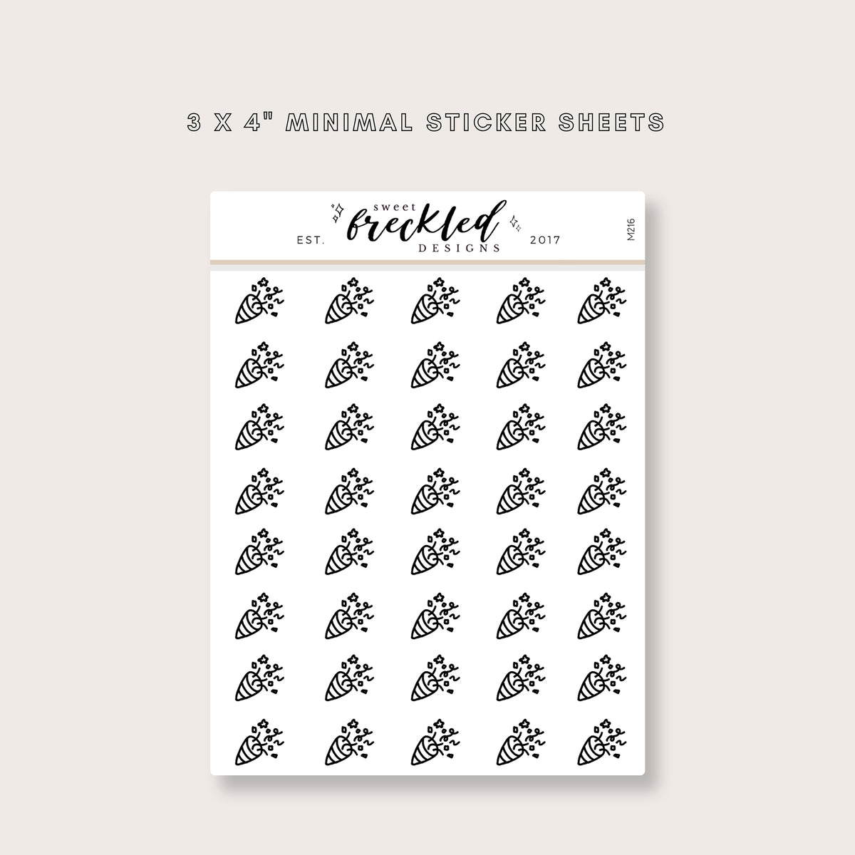 Minimalistic Mini Confetti Party Celebration Stickers