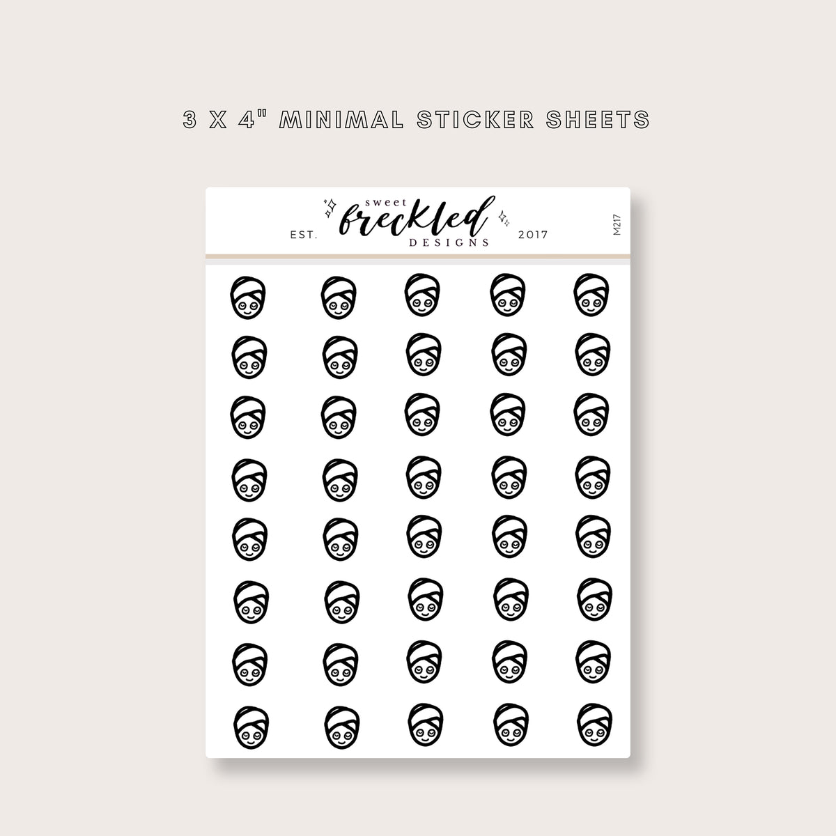 Minimalistic Mini Spa Facial Stickers