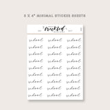 Minimalistic Script "School" Stickers