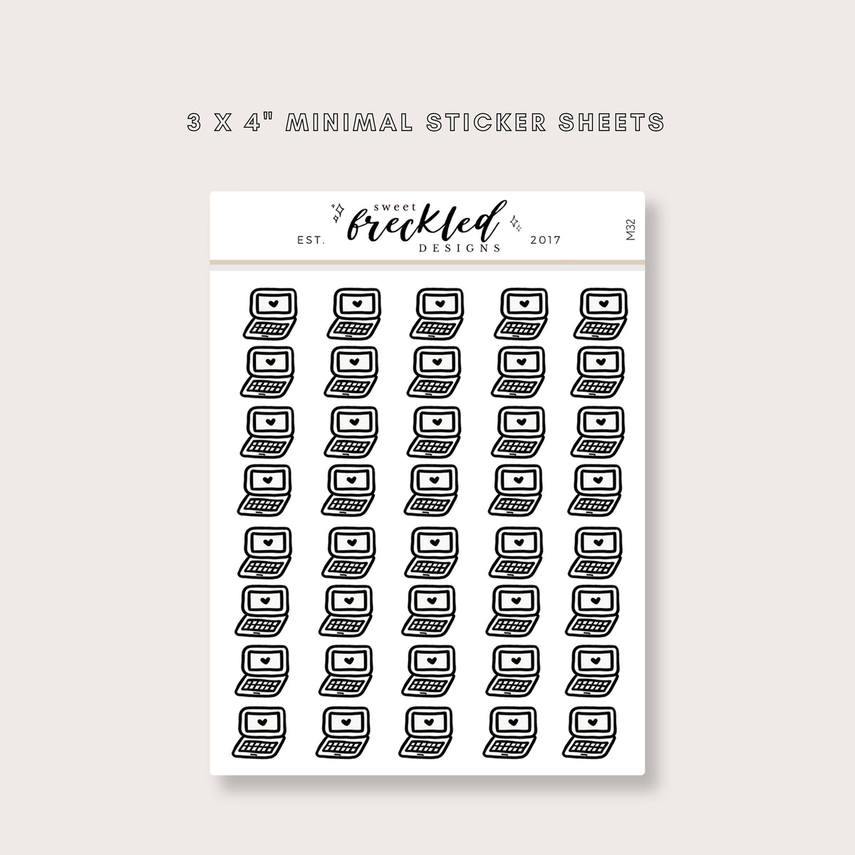 Minimalistic Mini Laptop (Version 1) Stickers
