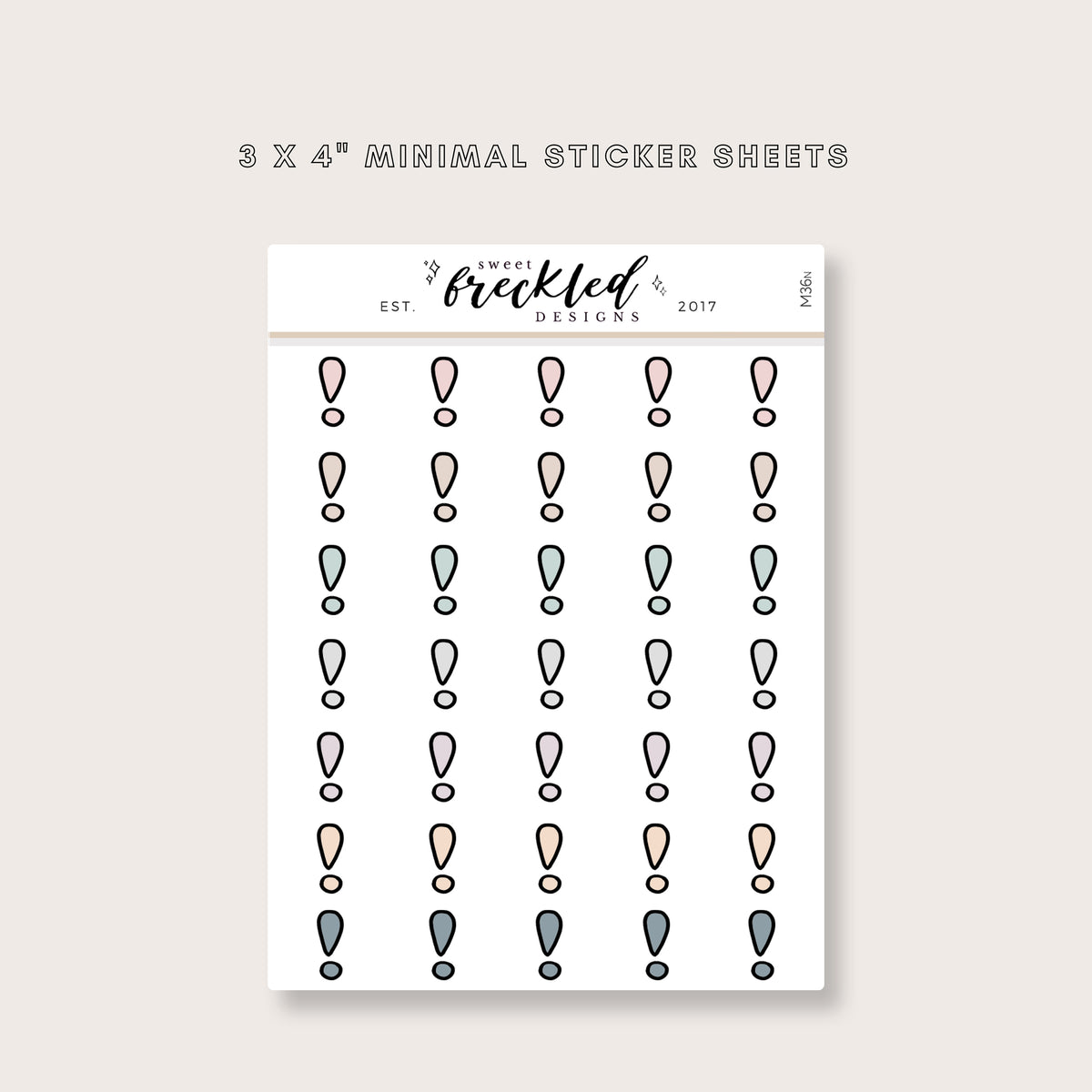Minimalistic Mini Exclamation Mark Important Stickers (3 Colors Available)
