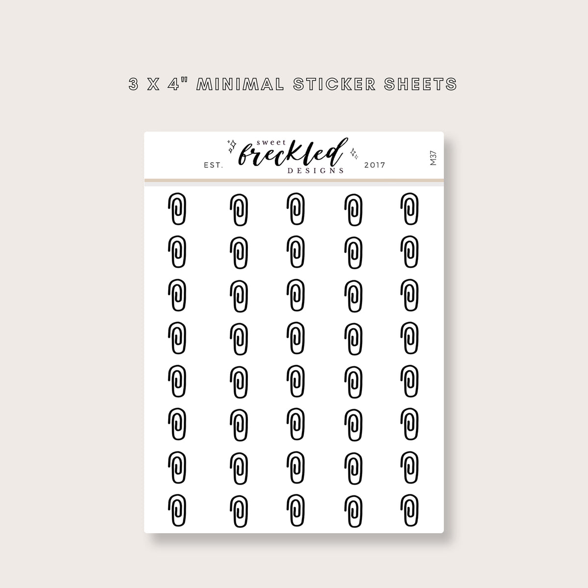 Minimalistic Mini Paper Clip Stickers