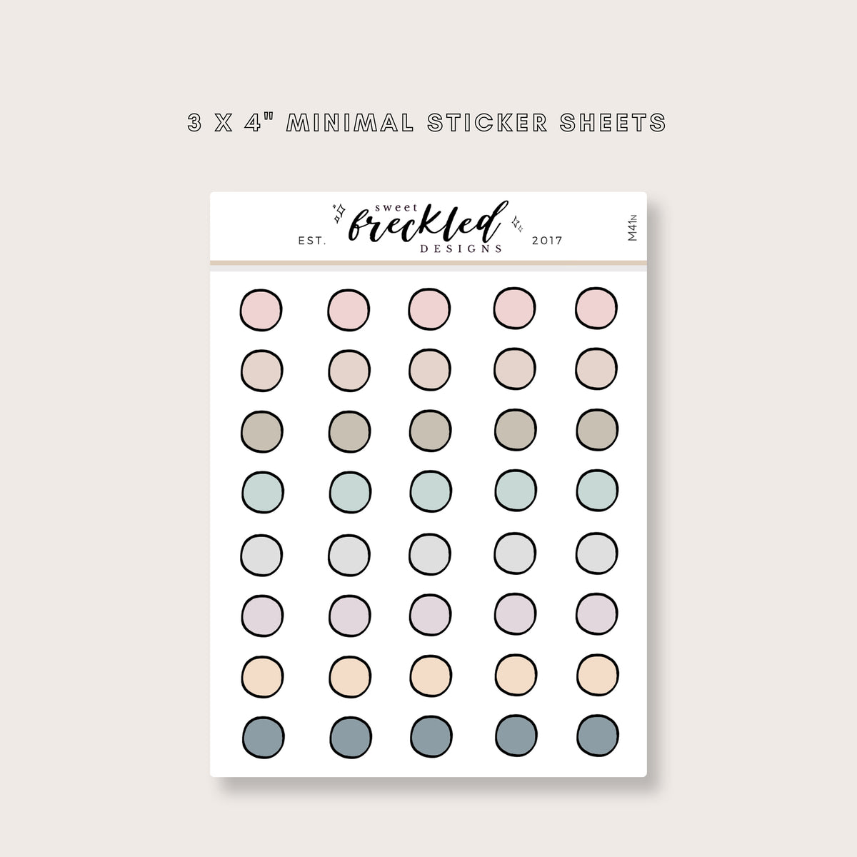 Minimalistic Mini Circle Stickers (3 Colors Available)