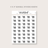 Minimalistic Mini Shopping Cart Stickers