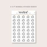 Minimalistic Mini Recycle Stickers